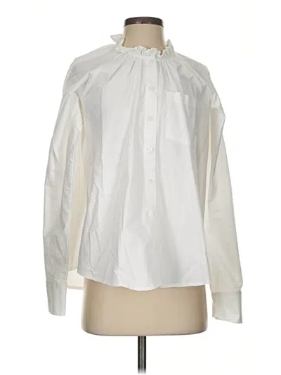 Pre-owned Veronica Beard Jeans Long Sleeve Button Down Shirt In Ivory