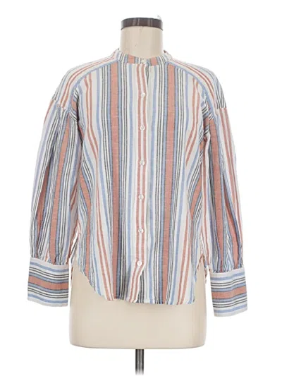 Pre-owned Veronica Beard Jeans Long Sleeve Button Down Shirt In Ivory