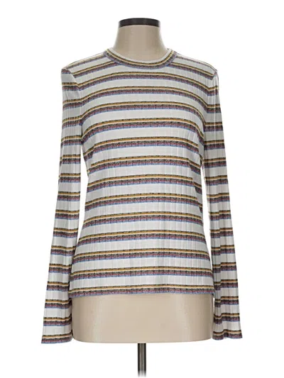 Pre-owned Veronica Beard Jeans Long Sleeve Turtleneck In Silver