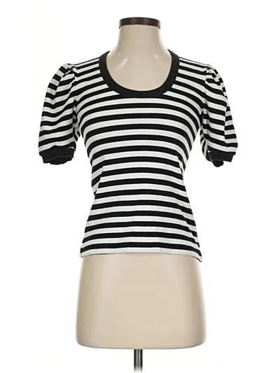 Pre-owned Veronica Beard Jeans Short Sleeve Top In Black