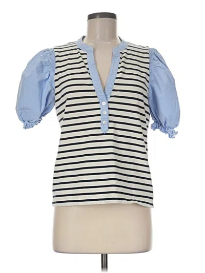 Pre-owned Veronica Beard Jeans Short Sleeve Top In Blue