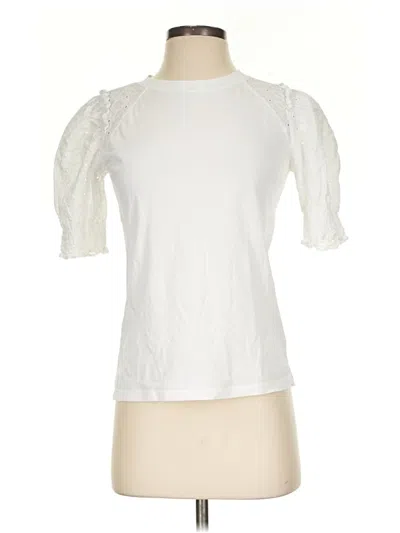 Pre-owned Veronica Beard Jeans Short Sleeve Top In Ivory