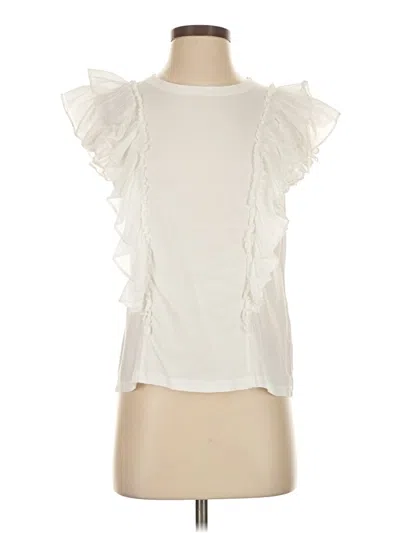 Pre-owned Veronica Beard Jeans Short Sleeve Top In Ivory