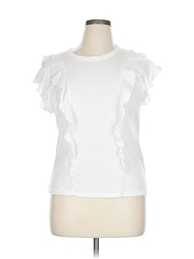 Pre-owned Veronica Beard Jeans Short Sleeve Top In White