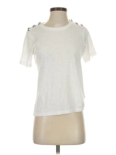 Pre-owned Veronica Beard Jeans Short Sleeve Top In White