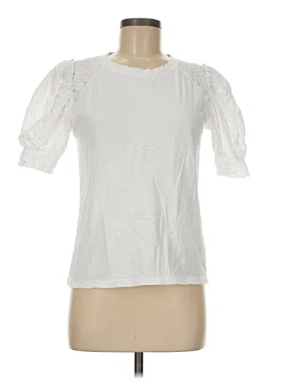 Pre-owned Veronica Beard Jeans Short Sleeve Top In White