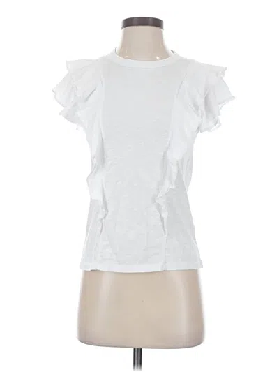 Pre-owned Veronica Beard Jeans Short Sleeve Top In White