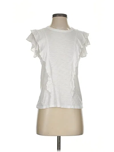 Pre-owned Veronica Beard Jeans Short Sleeve Top In White