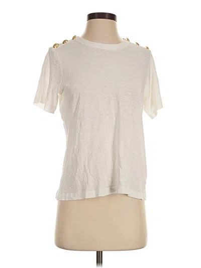 Pre-owned Veronica Beard Jeans Short Sleeve T-shirt In Ivory