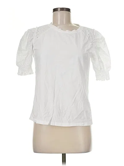 Pre-owned Veronica Beard Jeans Short Sleeve T-shirt In White