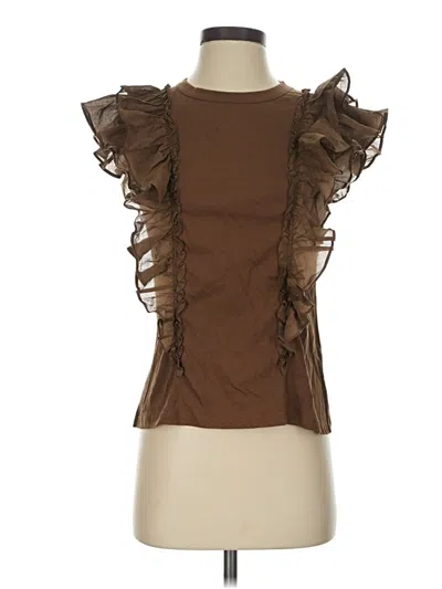 Pre-owned Veronica Beard Jeans Sleeveless Blouse In Brown