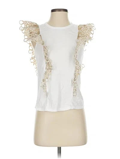 Pre-owned Veronica Beard Jeans Sleeveless Blouse In White