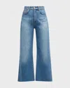 Veronica Beard Jeans Taylor Cropped High Rise Wide-leg Jeans In Enough Said