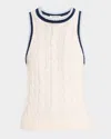 Veronica Beard Jerrel Cable-knit Tank Top In Off White