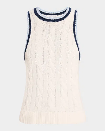 Veronica Beard Jerrel Cable-knit Tank Top In Off White