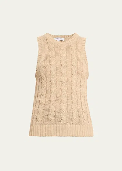Veronica Beard Jerrel Cable-knit Tank Top In Stone Khaki
