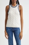 Veronica Beard Jerrel Cable-knit Tank Top In Off White