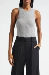 Veronica Beard Jerrel Cashmere Tank Top In Heather Grey