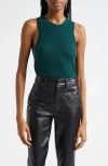Veronica Beard Jerrel Cashmere Tank In Pine