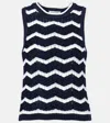 Veronica Beard Jerrel Cropped Cotton-blend Sweater Vest In Transparent