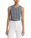 Veronica Beard Cropped Jerrel Knit Tank Blue Jay Multi In Blue