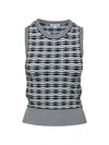 Veronica Beard Cropped Jerrel Knit Tank Blue Jay Multi In Blue