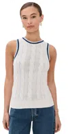 Veronica Beard Jerrel Cable-knit Tank Top In Off White