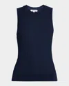 Veronica Beard Jerrel Rib Merino Wool Tank In Blue