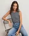 Veronica Beard Cropped Jerrel Knit Tank Blue Jay Multi In Multi