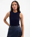 Veronica Beard Jerrel Rib Merino Wool Tank In Blue