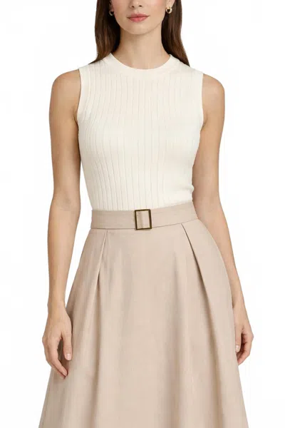 Veronica Beard Jerrel Merino Wool Tank Top In Ivory In White