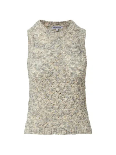 Veronica Beard Jerrel Semisheer Cotton Blend Tank In Gray