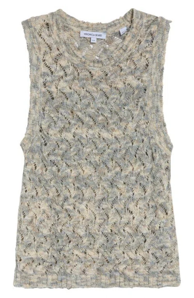 Veronica Beard Jerrel Semisheer Cotton Blend Tank In Gray