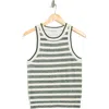 Veronica Beard Jerrel Striped Jacquard-knit Linen-blend Tank In Ivory/hunter Green