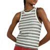 Veronica Beard Jerrel Striped Jacquard-knit Linen-blend Tank In Green