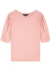 Veronica Beard Jessa Puff Sleeve Tee In Light Pink