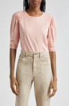 Veronica Beard Jessa Puff Sleeve Tee In Rosebloom