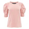Veronica Beard Jessa Ruched-sleeve Tee In Multi