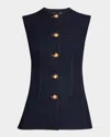 Veronica Beard Jessup Denim Vest In Dark Oxford In Dark Oxford
