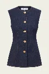 Veronica Beard Jessup Denim Vest In Dark Oxford