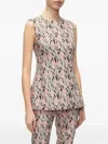 Veronica Beard Jessup Floral Vest In Raisin Multi In Red