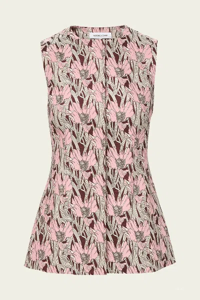 VERONICA BEARD JESSUP FLORAL VEST IN RAISIN MULTI