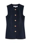 Veronica Beard Jessup Denim Vest In Dark Oxford In Navy