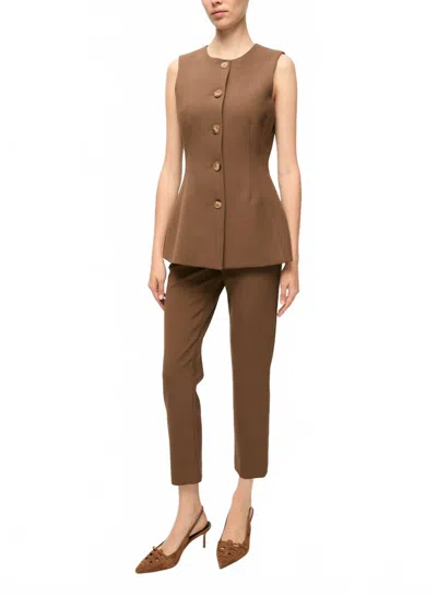 Veronica Beard Jessup Tailored Vest In Walnut In Brown