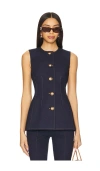 Veronica Beard Jessup Denim Vest In Dark Oxford In 深牛津色