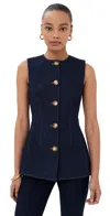 Veronica Beard Jessup Denim Vest In Dark Oxford In Dark Oxford
