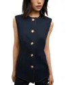Veronica Beard Jessup Denim Vest In Dark Oxford In Dark Oxford