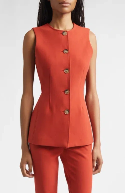 Veronica Beard Jessup Vest In Orange