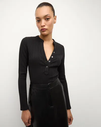 Veronica Beard Jocelyn Henley Shirt In Black