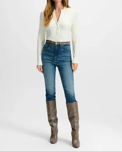 Veronica Beard Jocelyn Henley Shirt In Ivory In White